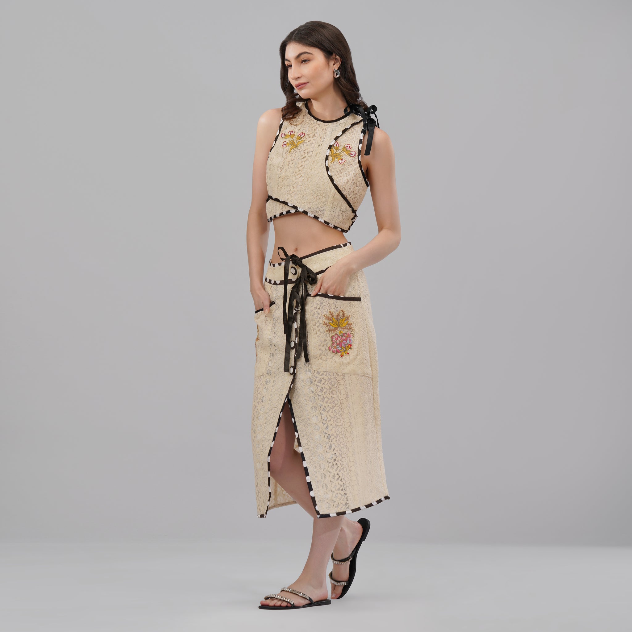 Sunshine All Over – Embroidered Top & Skirt